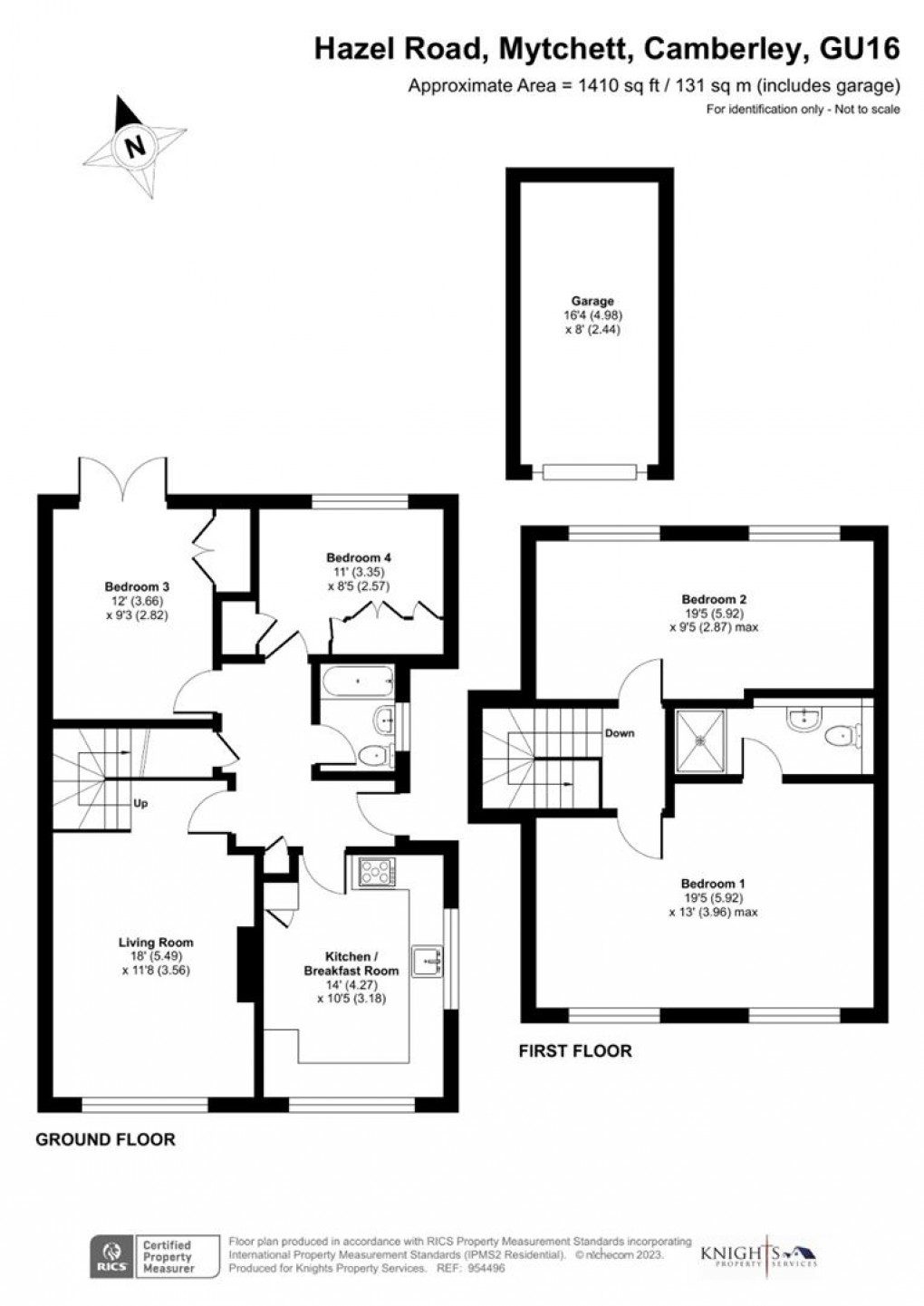 Floorplan for Hazel Road, Mytchett, Camberley