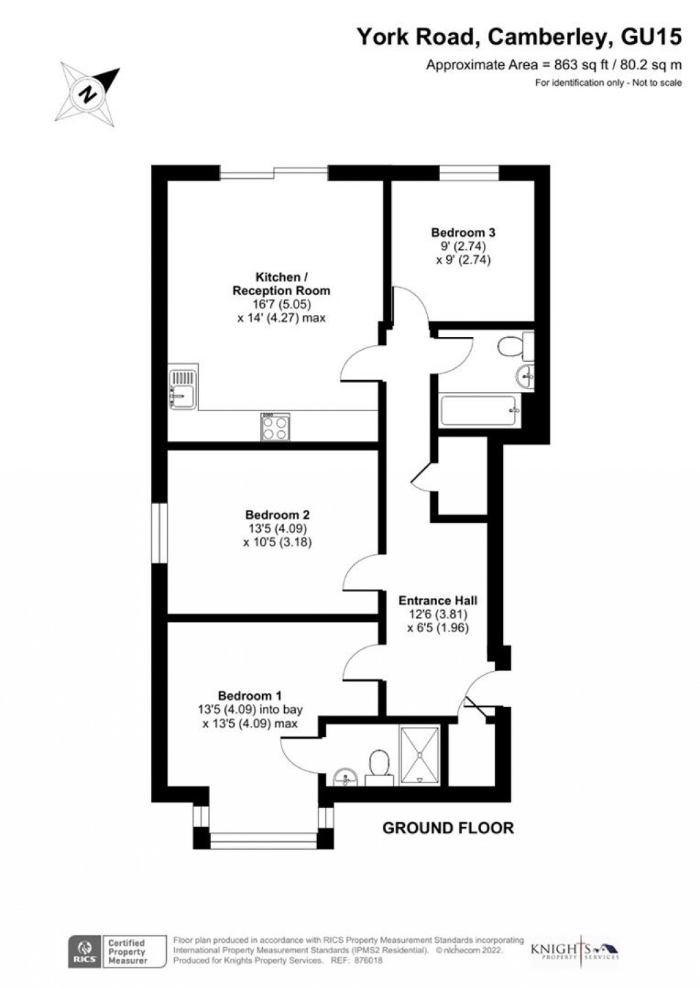 Floorplan for York Road, Camberley