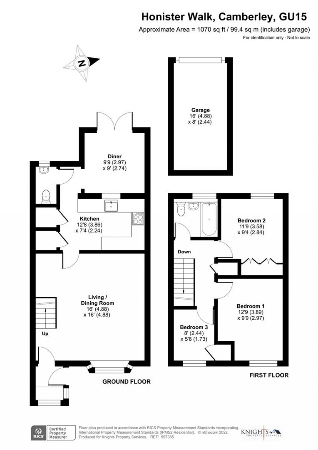 Floorplan for Honister Walk, Camberley