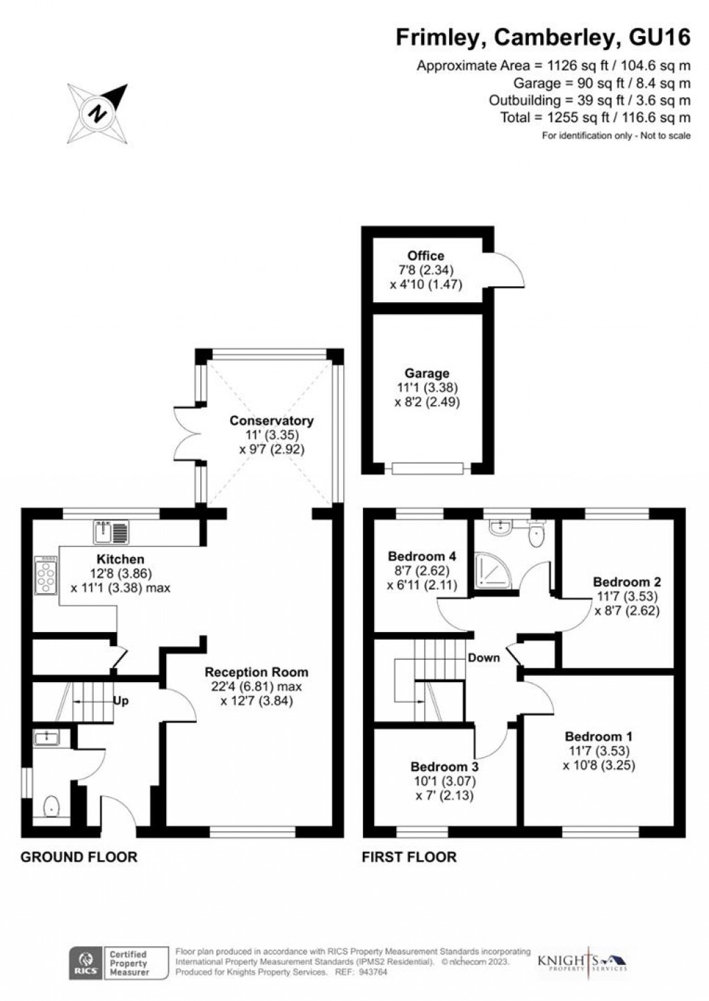 Floorplan for Pevensey Way, Frimley, Camberley