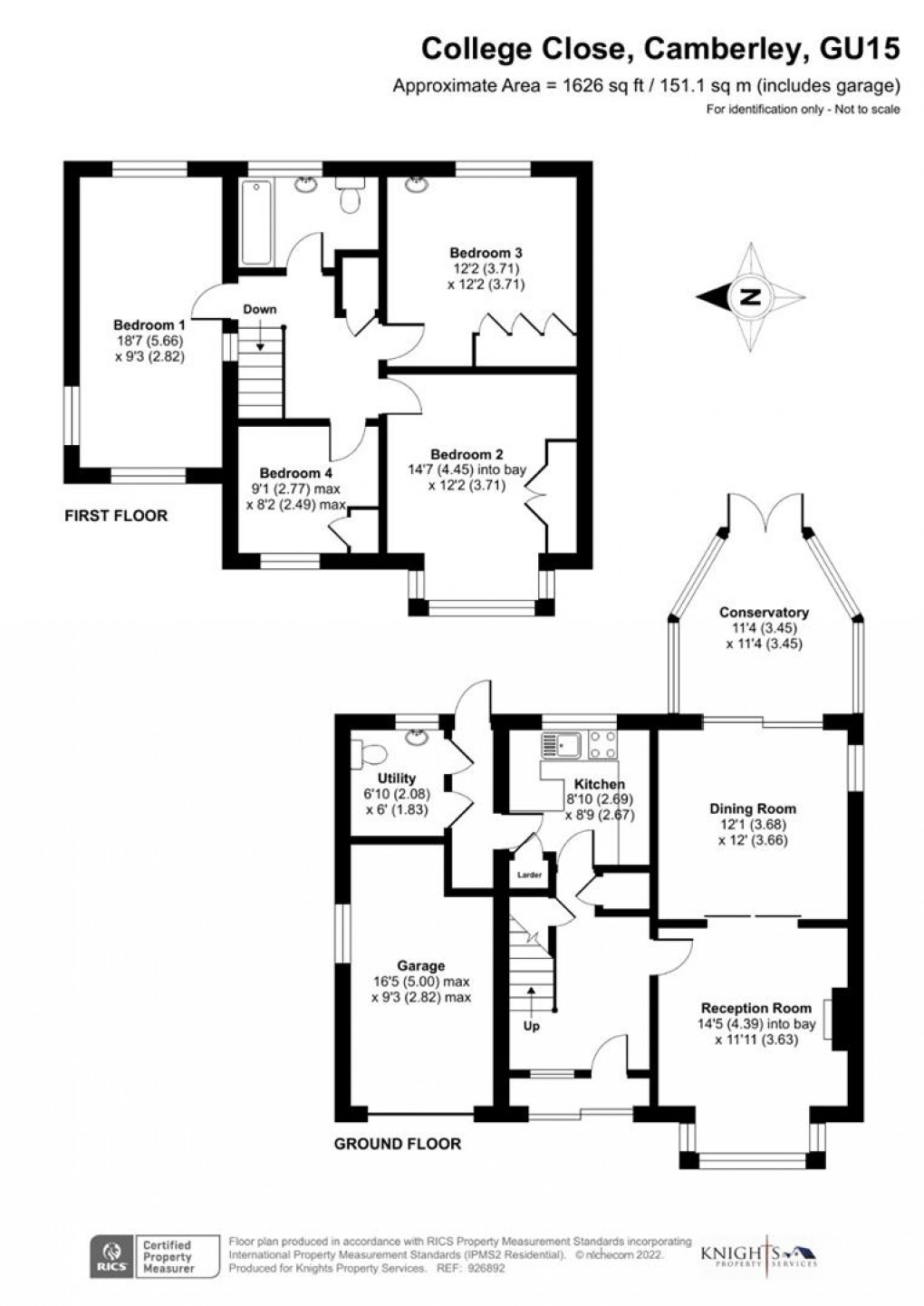 Floorplan for College Close, Camberley