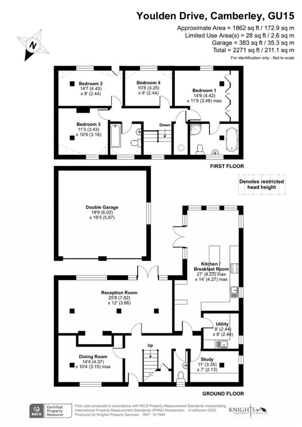 Floorplan for Youlden Drive, Camberley