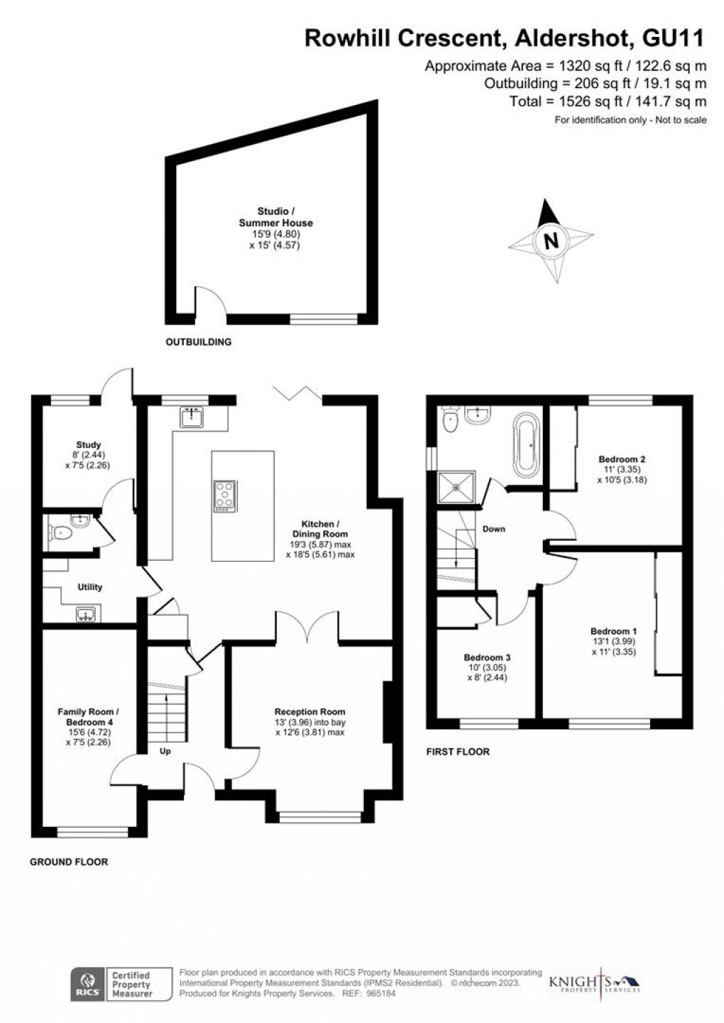Floorplan for Rowhill Crescent, Aldershot