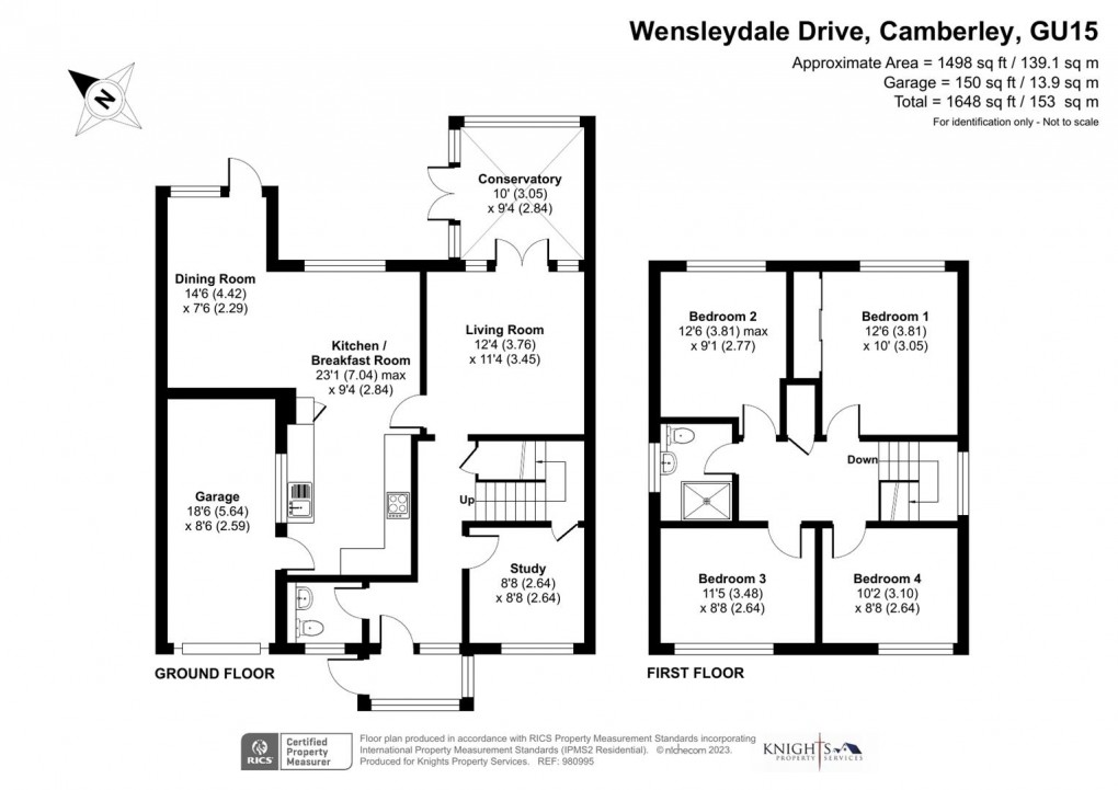 Floorplan for Wensleydale Drive, Camberley