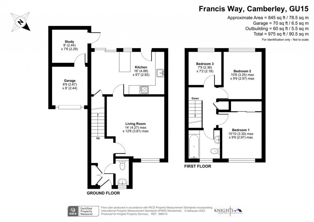 Floorplan for Francis Way, Camberley