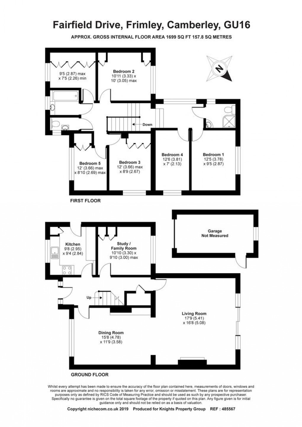 Floorplan for Fairfield Drive, Frimley, Camberley