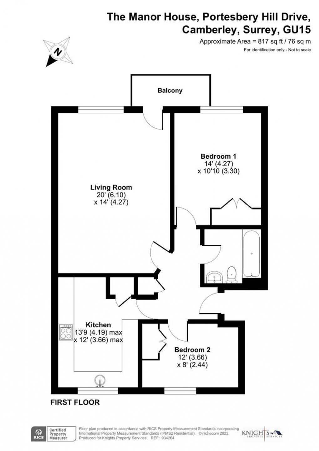 Floorplan for The Manor House, Portesbery Hill Drive, Camberley