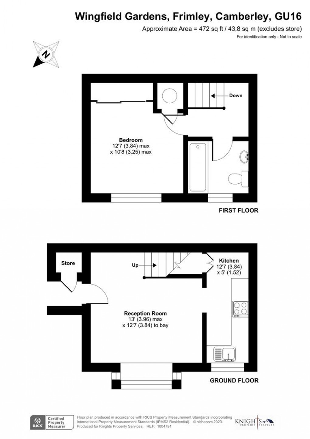 Floorplan for Wingfield Gardens, Frimley, Camberley