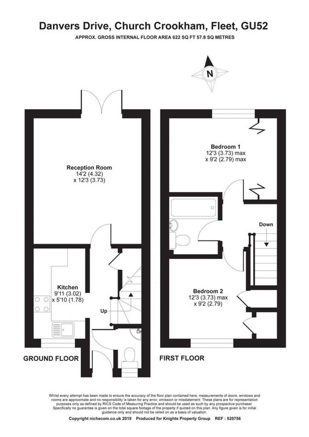 Floorplan for Danvers Drive, Church Crookham, Fleet