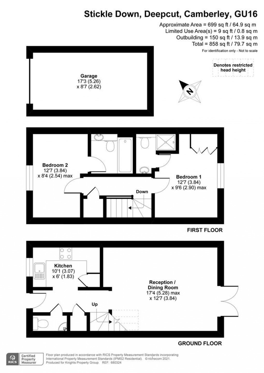 Floorplan for Stickle Down, Deepcut, Camberley