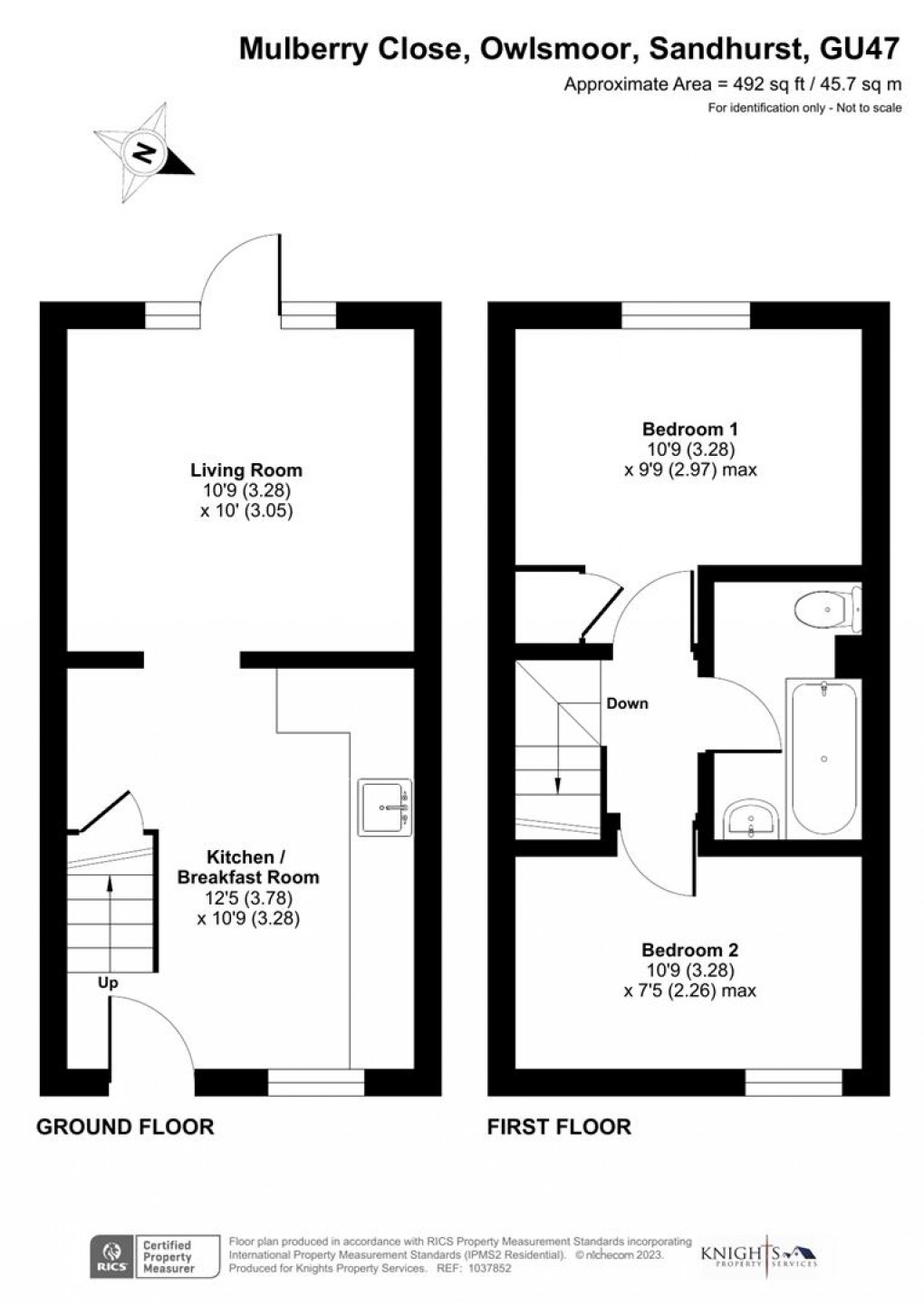 Floorplan for Mulberry Close, Owlsmoor, Sandhurst
