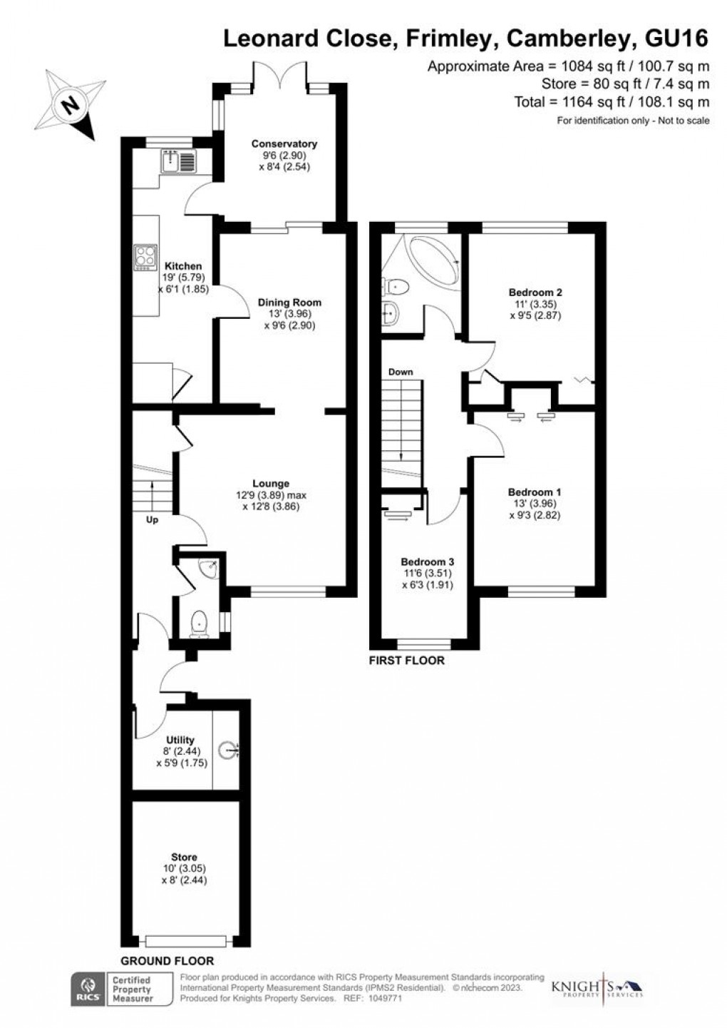 Floorplan for Leonard Close, Frimley, Camberley