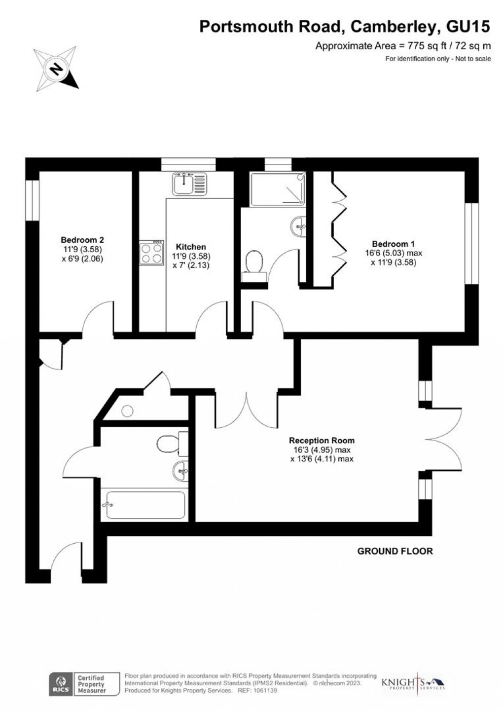 Floorplan for Cadogan Court, Portsmouth Road, Camberley