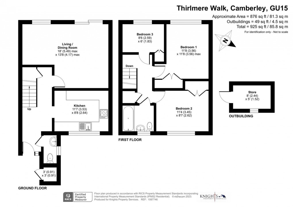 Floorplan for Thirlmere Walk, Camberley