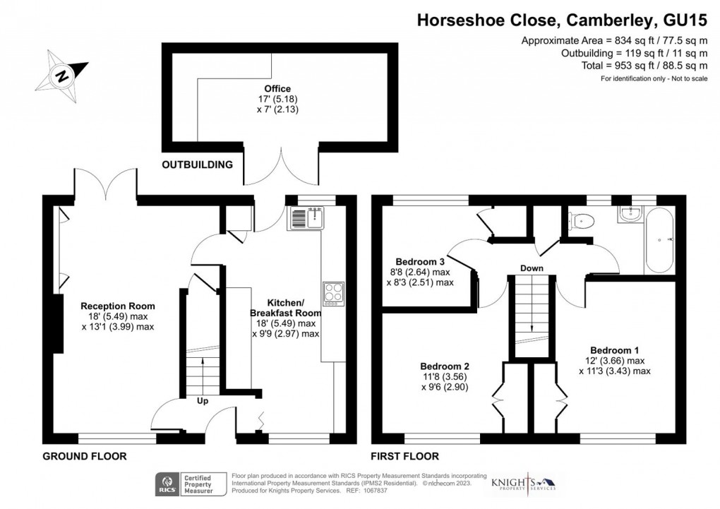 Floorplan for Horseshoe Close, Camberley