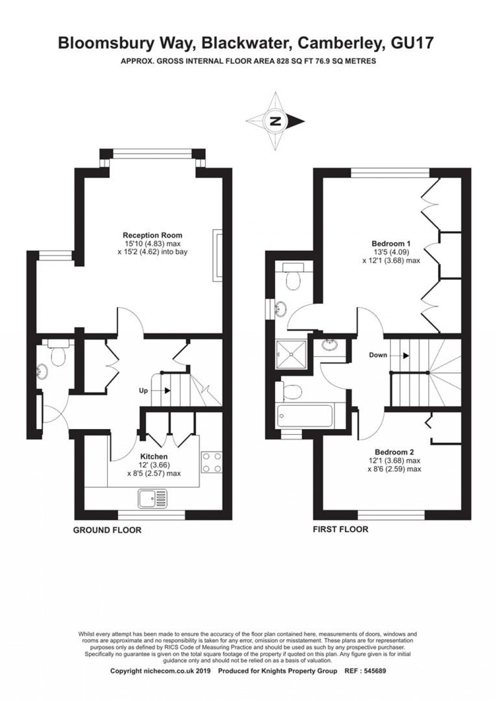Floorplan for Bloomsbury Way, Blackwater, Camberley