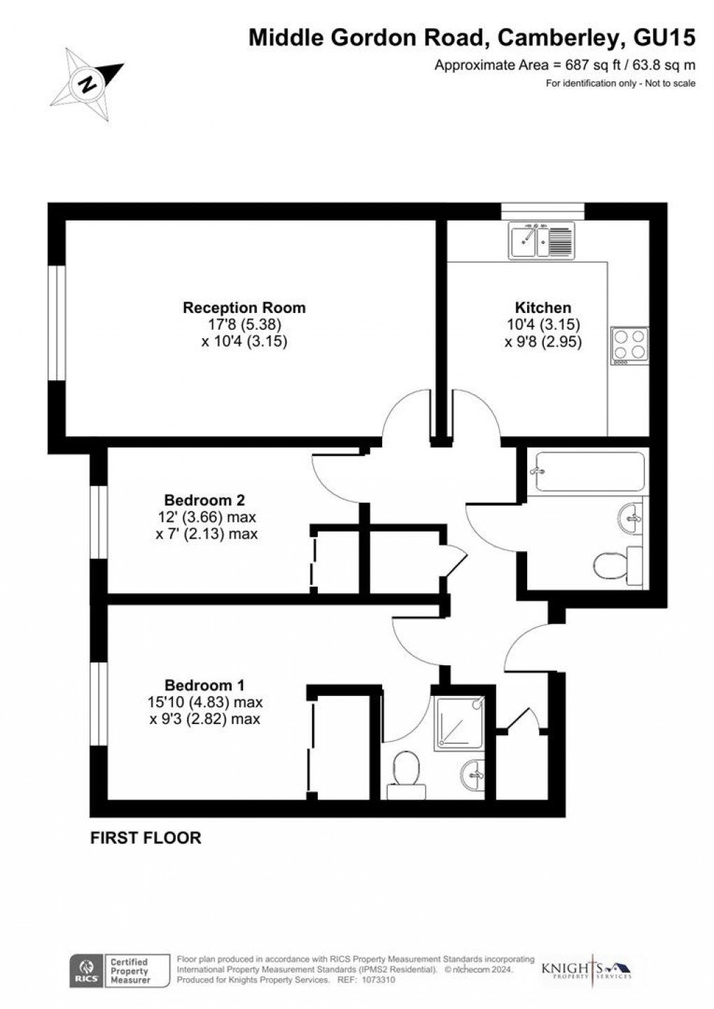 Floorplan for 75 Middle Gordon Road, Camberley