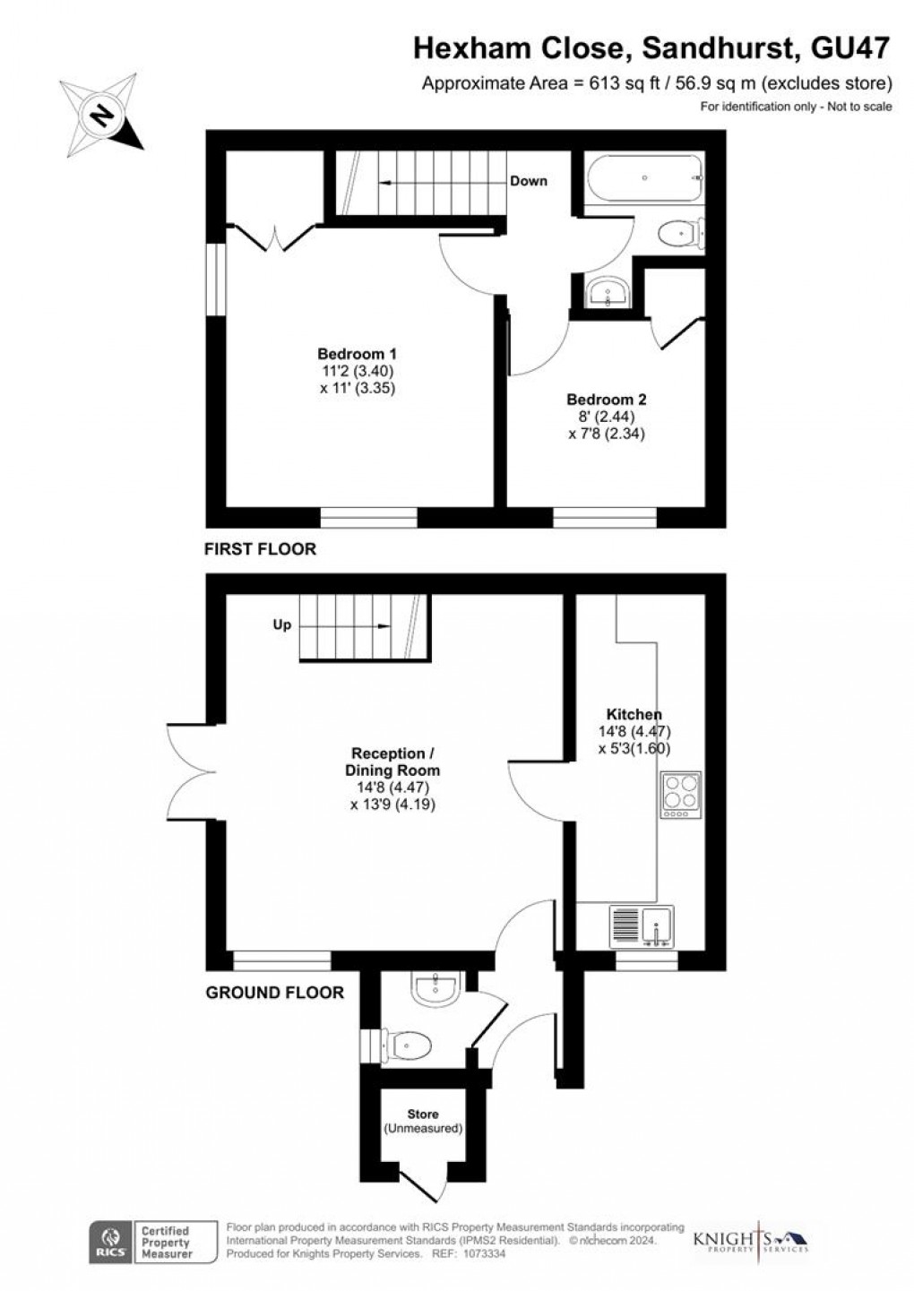 Floorplan for Hexham Close, Owlsmoor, Sandhurst