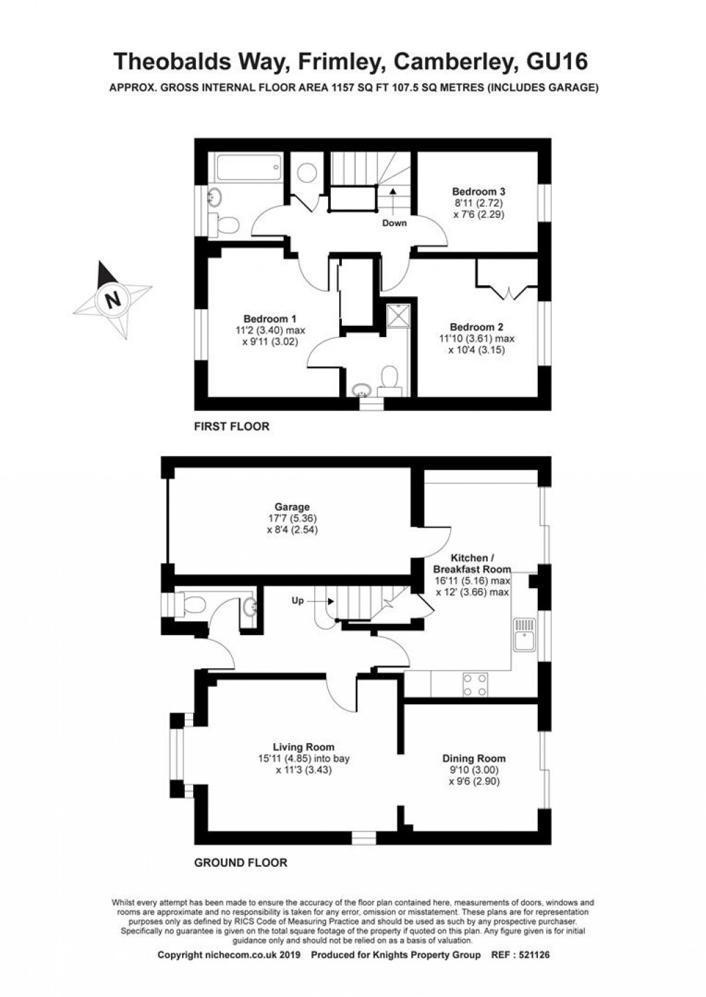 Floorplan for Theobalds Way, Frimley, Camberley