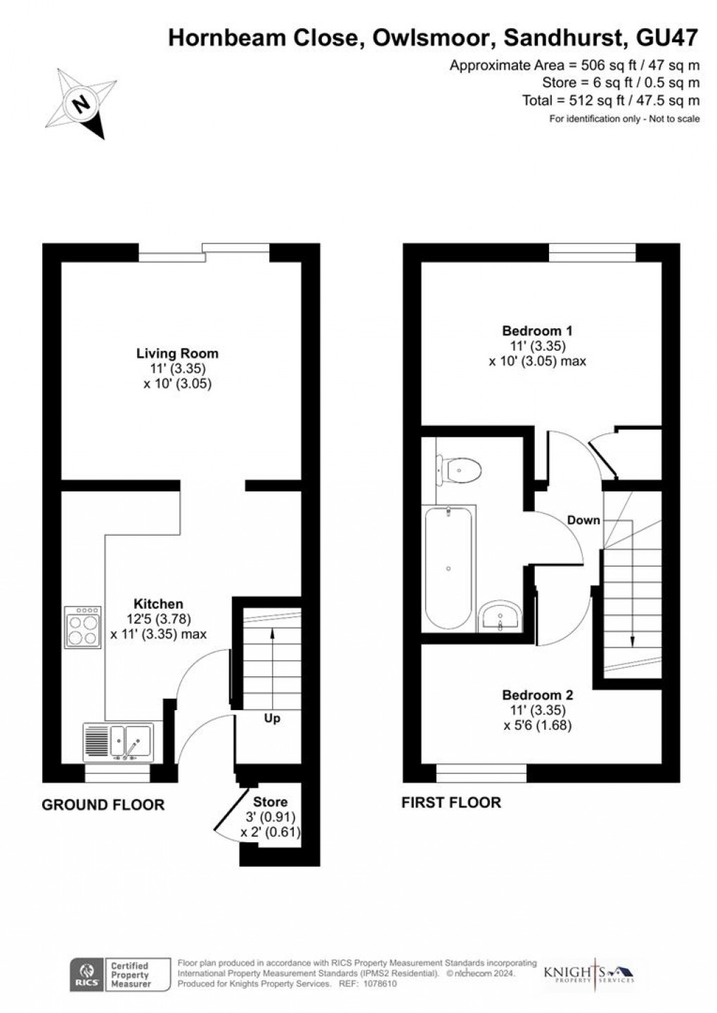 Floorplan for Hornbeam Close, Owlsmoor, Sandhurst