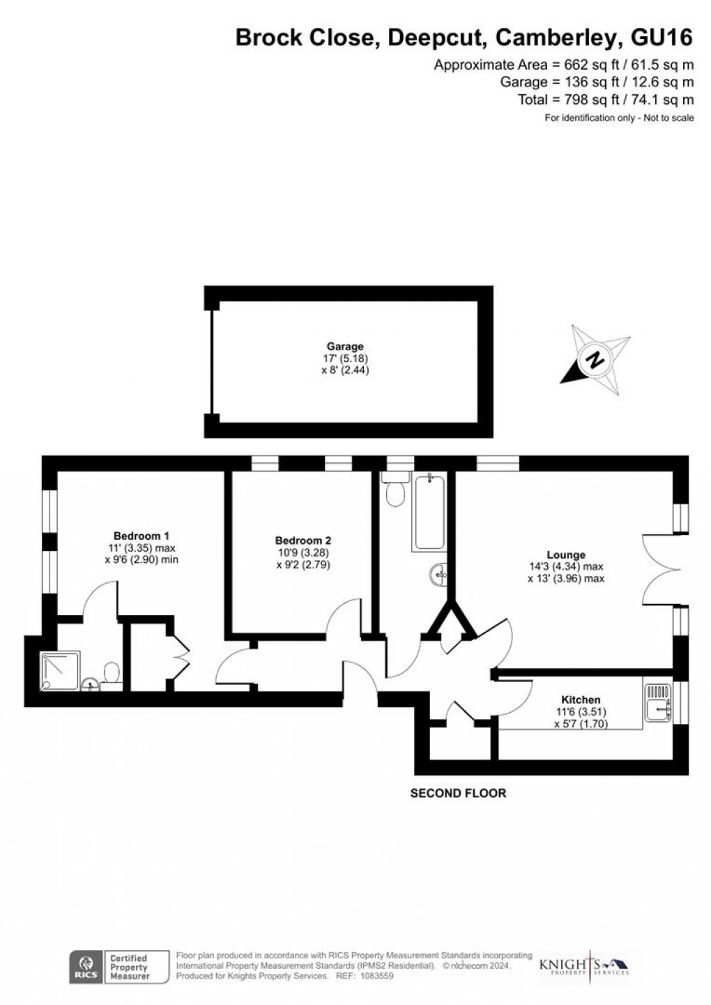 Floorplan for Brock Close, Deepcut, Camberley