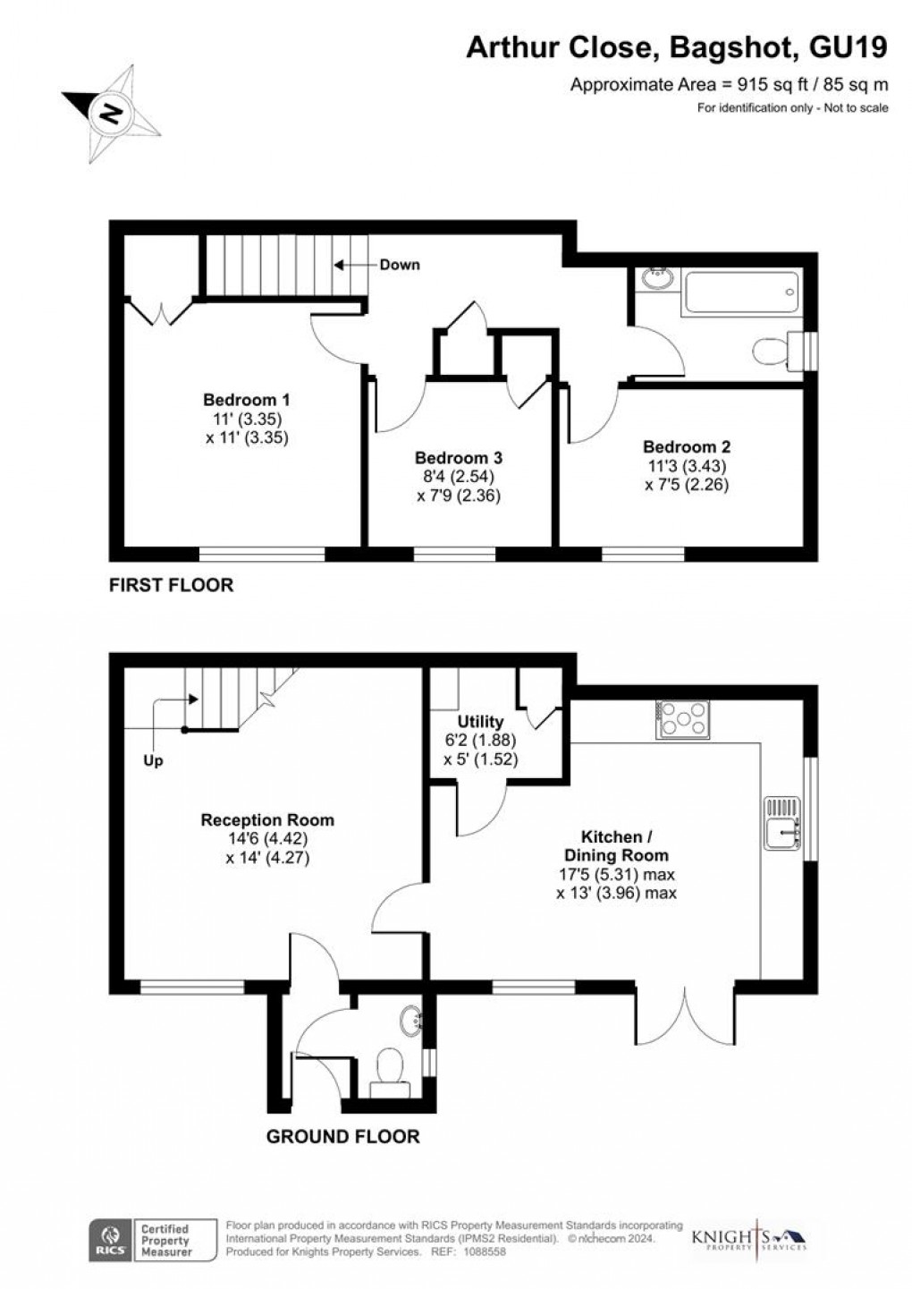 Floorplan for Arthur Close, Bagshot