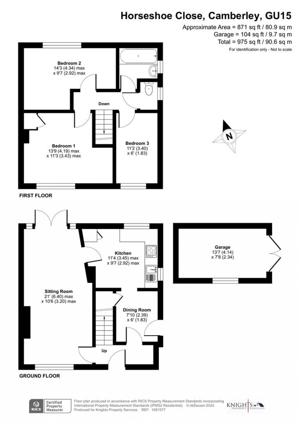 Floorplan for Horseshoe Crescent, Camberley