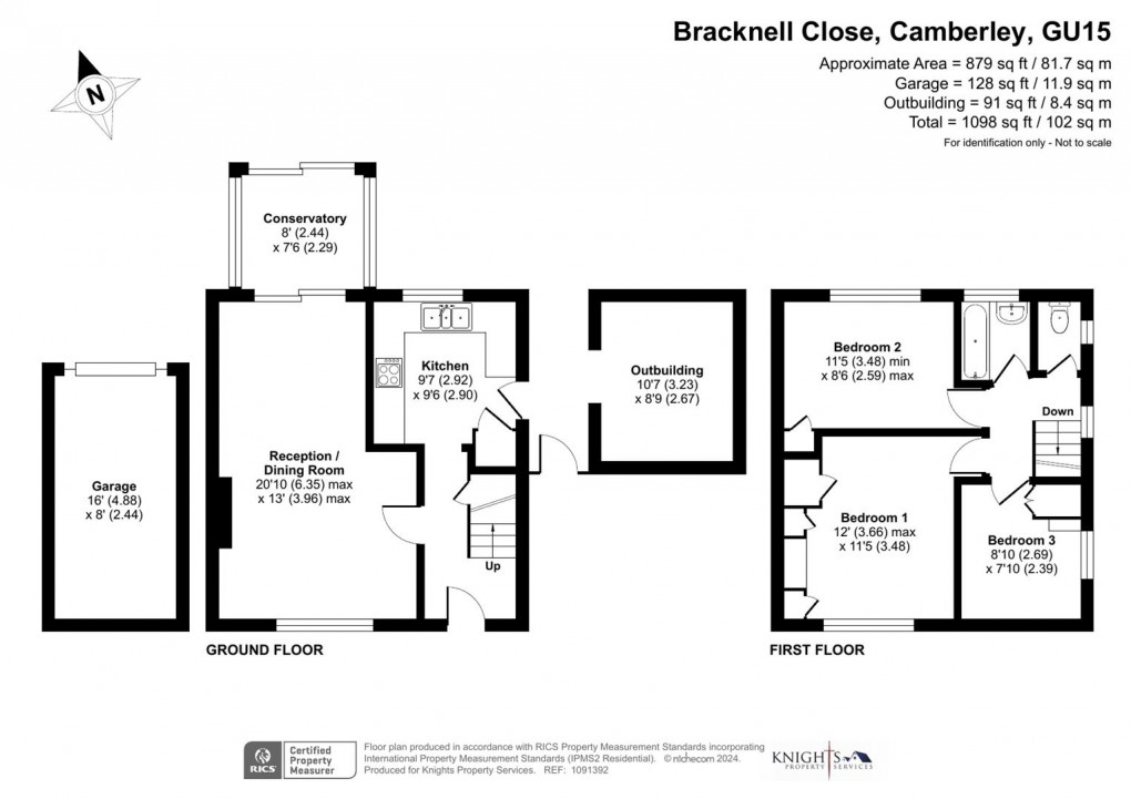 Floorplan for Bracknell Close, Camberley