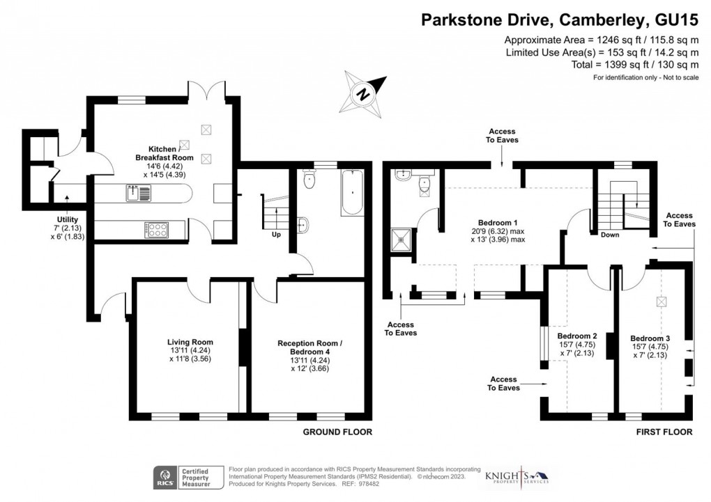 Floorplan for Woodside. Parkstone Drive, Camberley