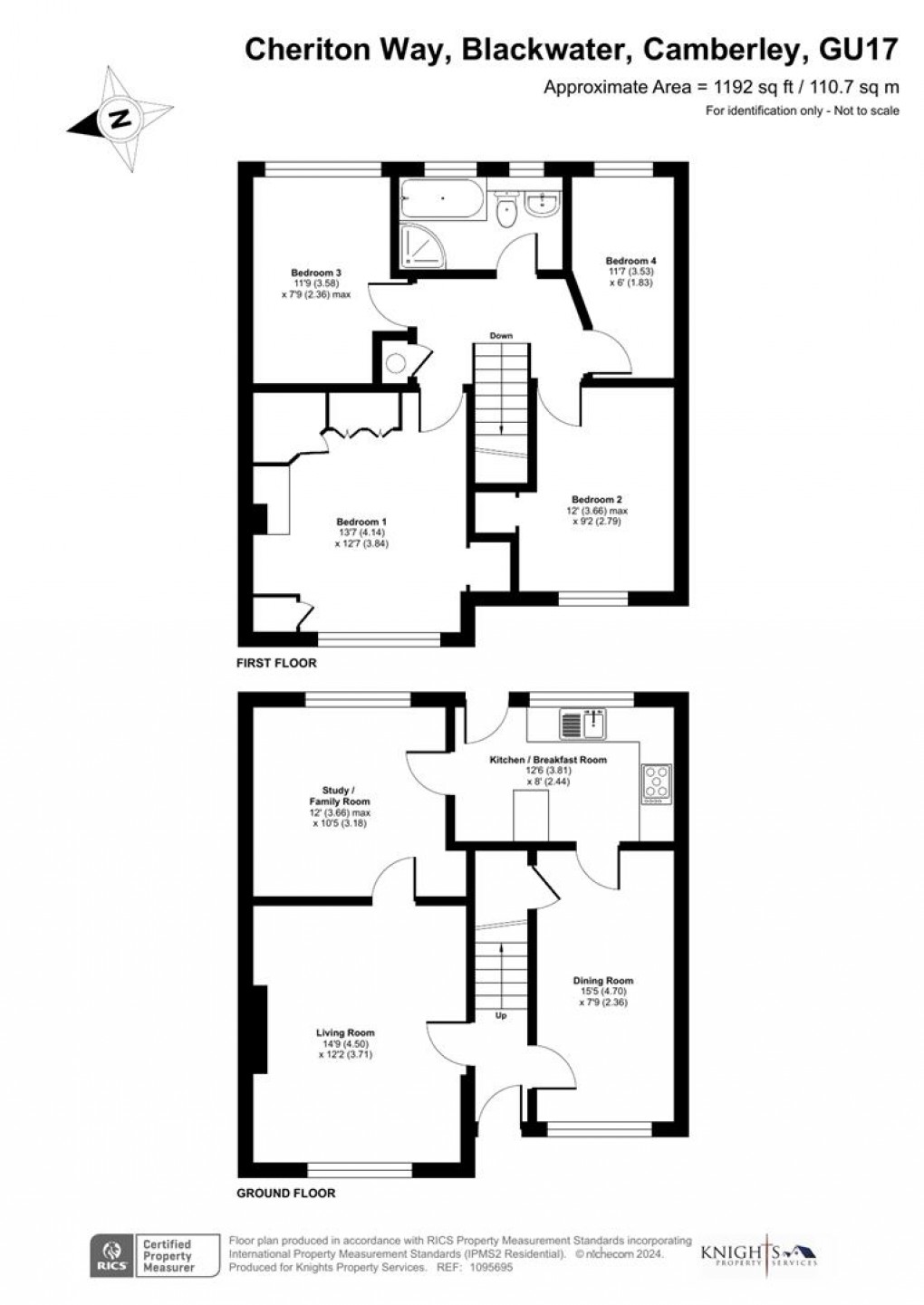 Floorplan for Cheriton Way, Blackwater, Camberley