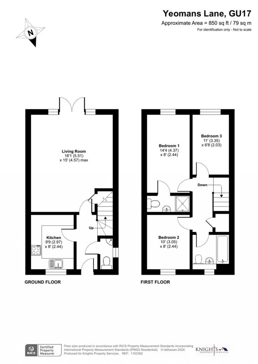 Floorplan for Yeomans Lane, Blackwater, Camberley