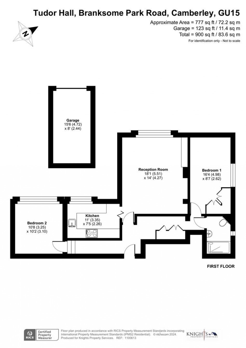 Floorplan for Tudor Hall, Branksome Park Road, Camberley