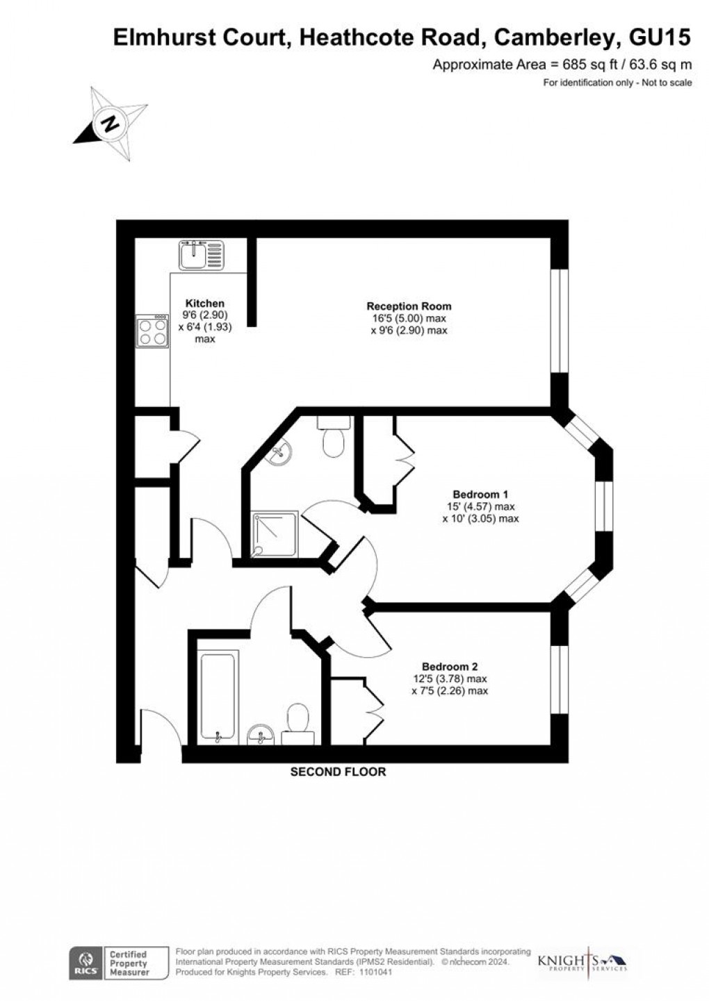 Floorplan for Elmhurst Court, Heathcote Road, Camberley