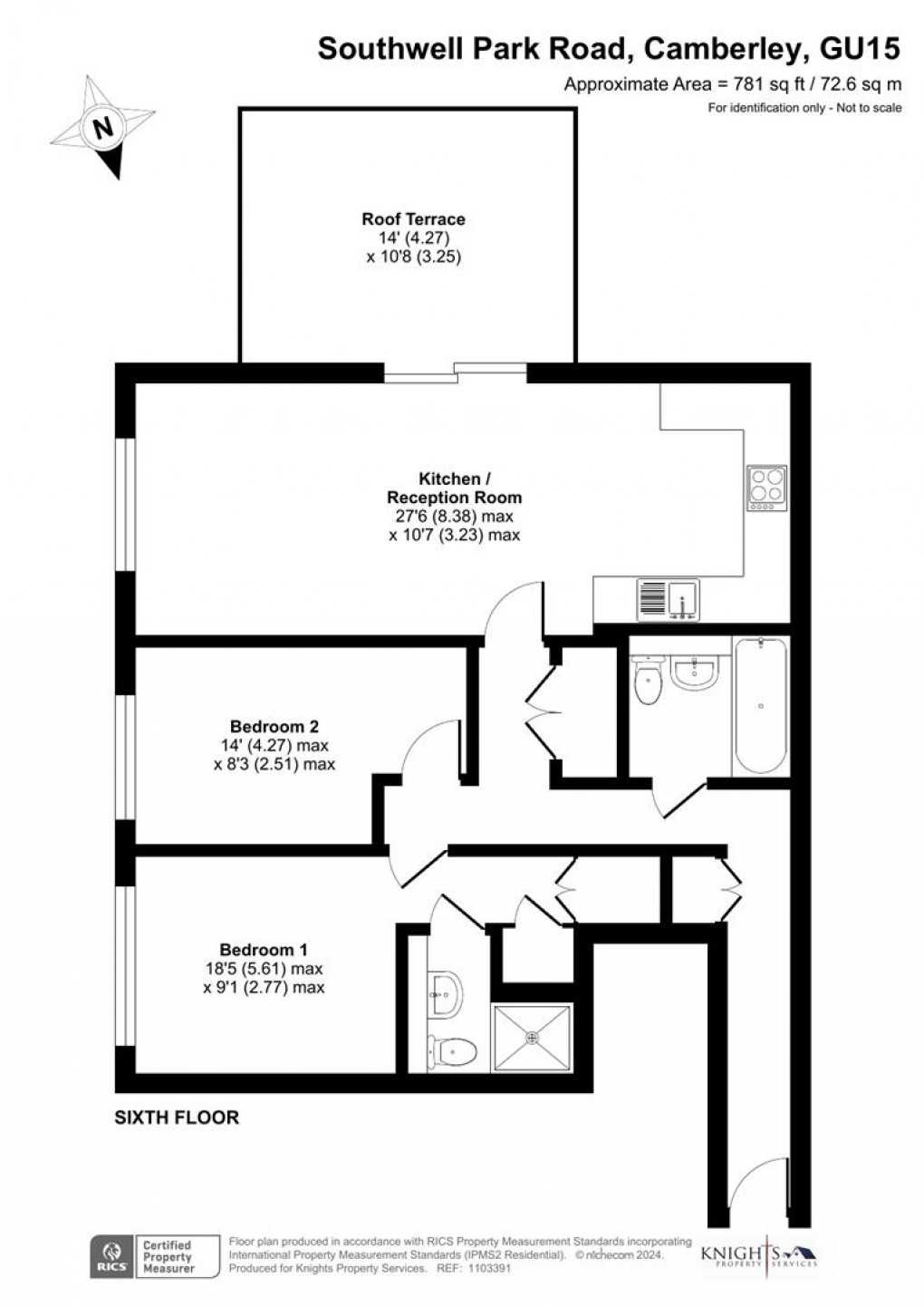 Floorplan for The Courtyard, Southwell Park Road, Camberley