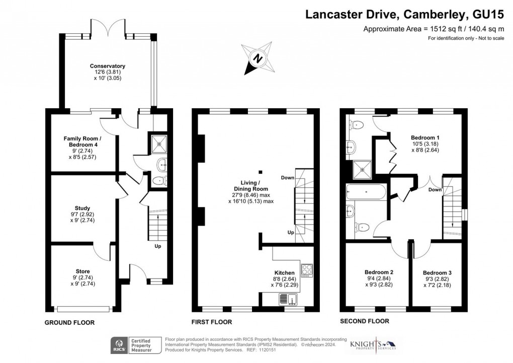 Floorplan for Lancaster Drive, Camberley