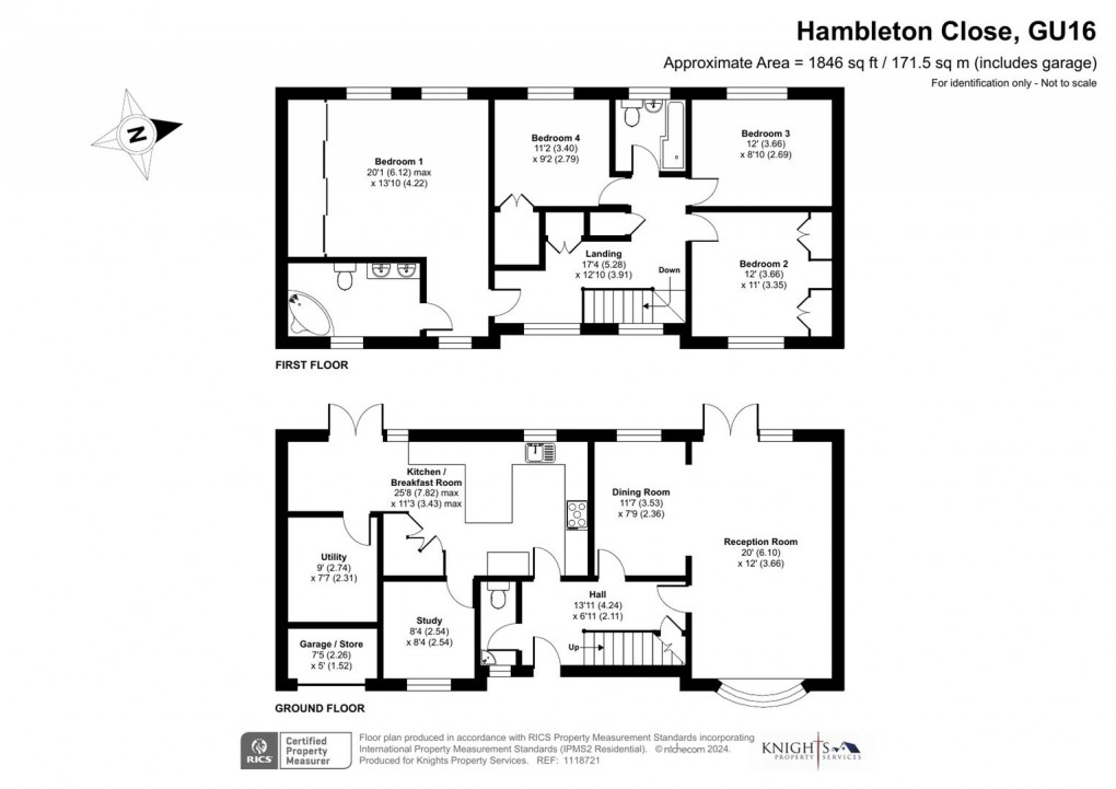 Floorplan for Hambleton Close, Frimley, Camberley