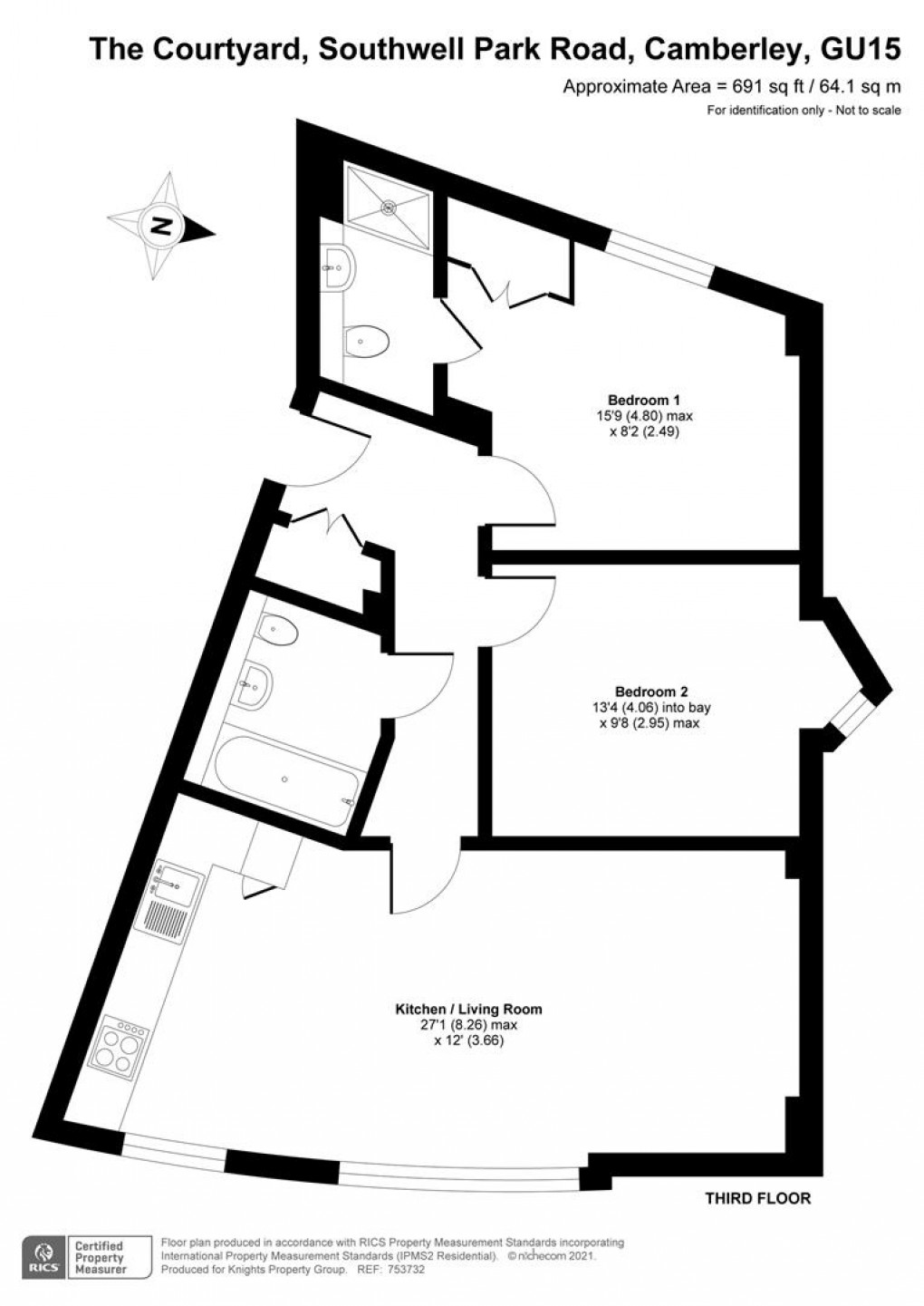 Floorplan for The Courtyard, Southwell Park Road, Camberley