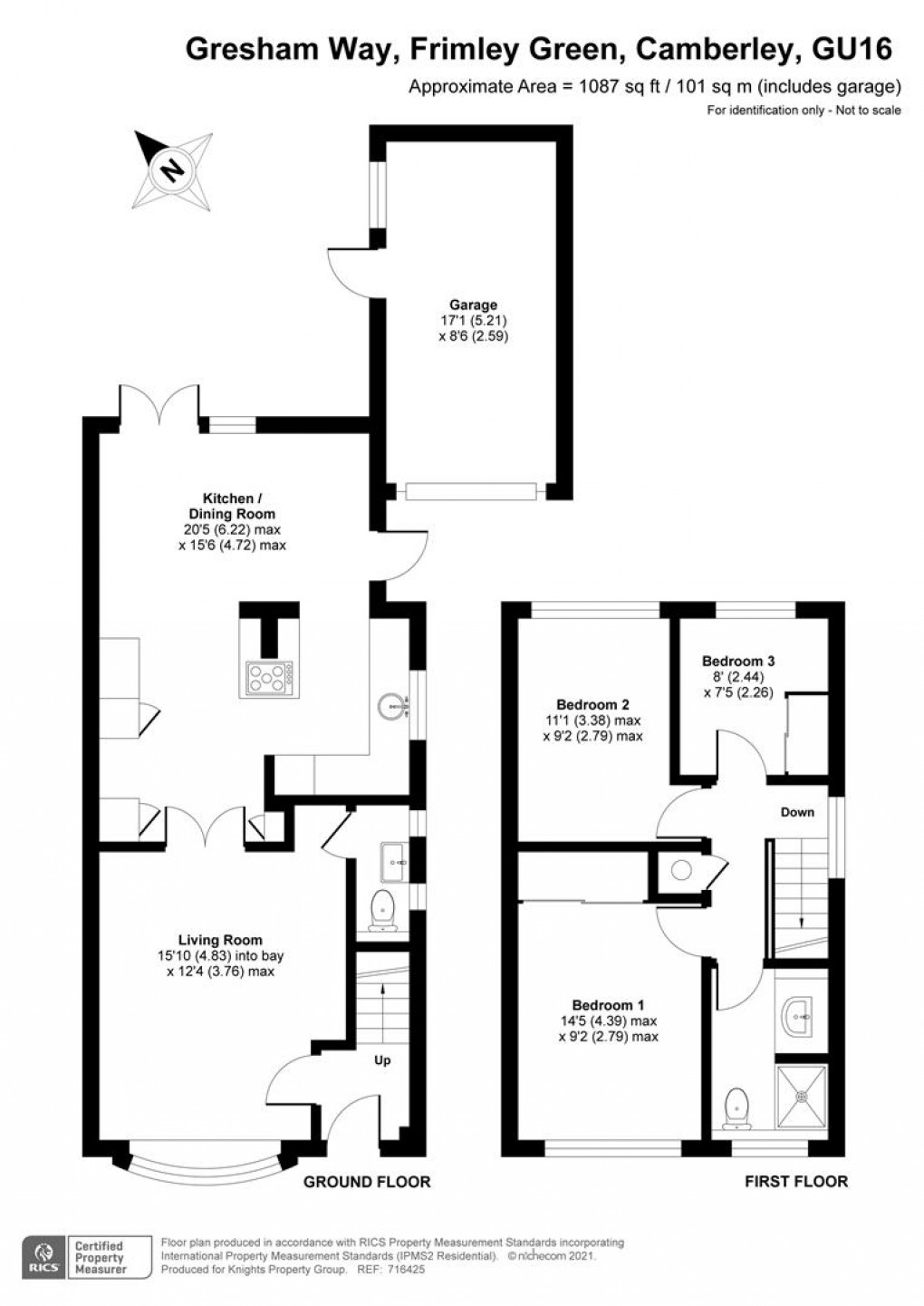 Floorplan for Gresham Way, Frimley Green, Camberley