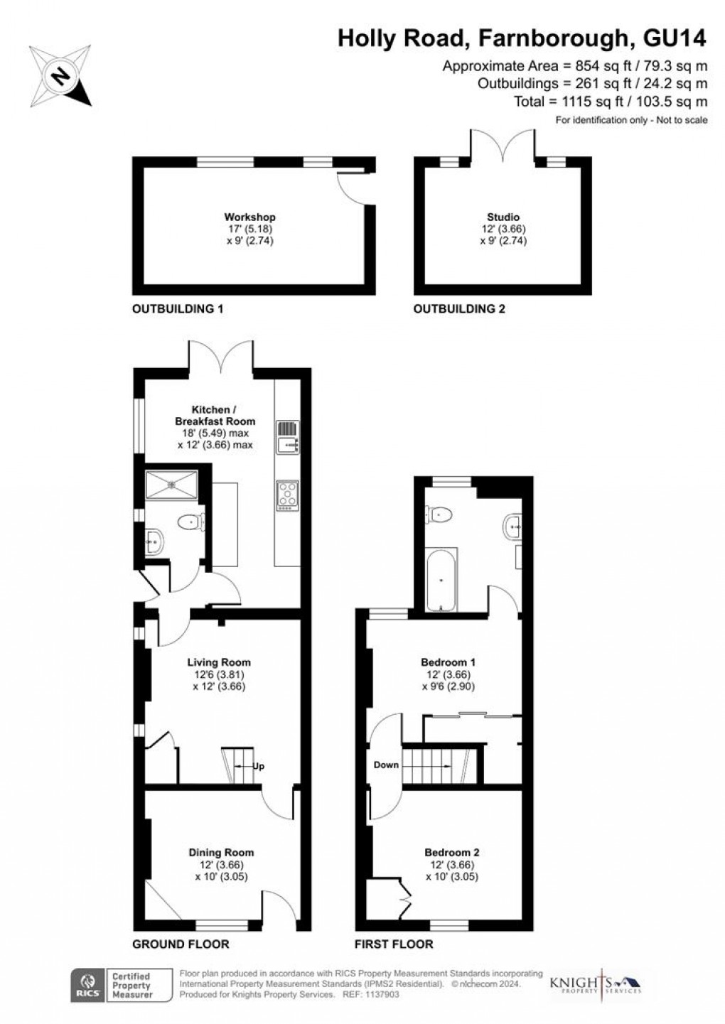 Floorplan for Holly Road, Farnborough