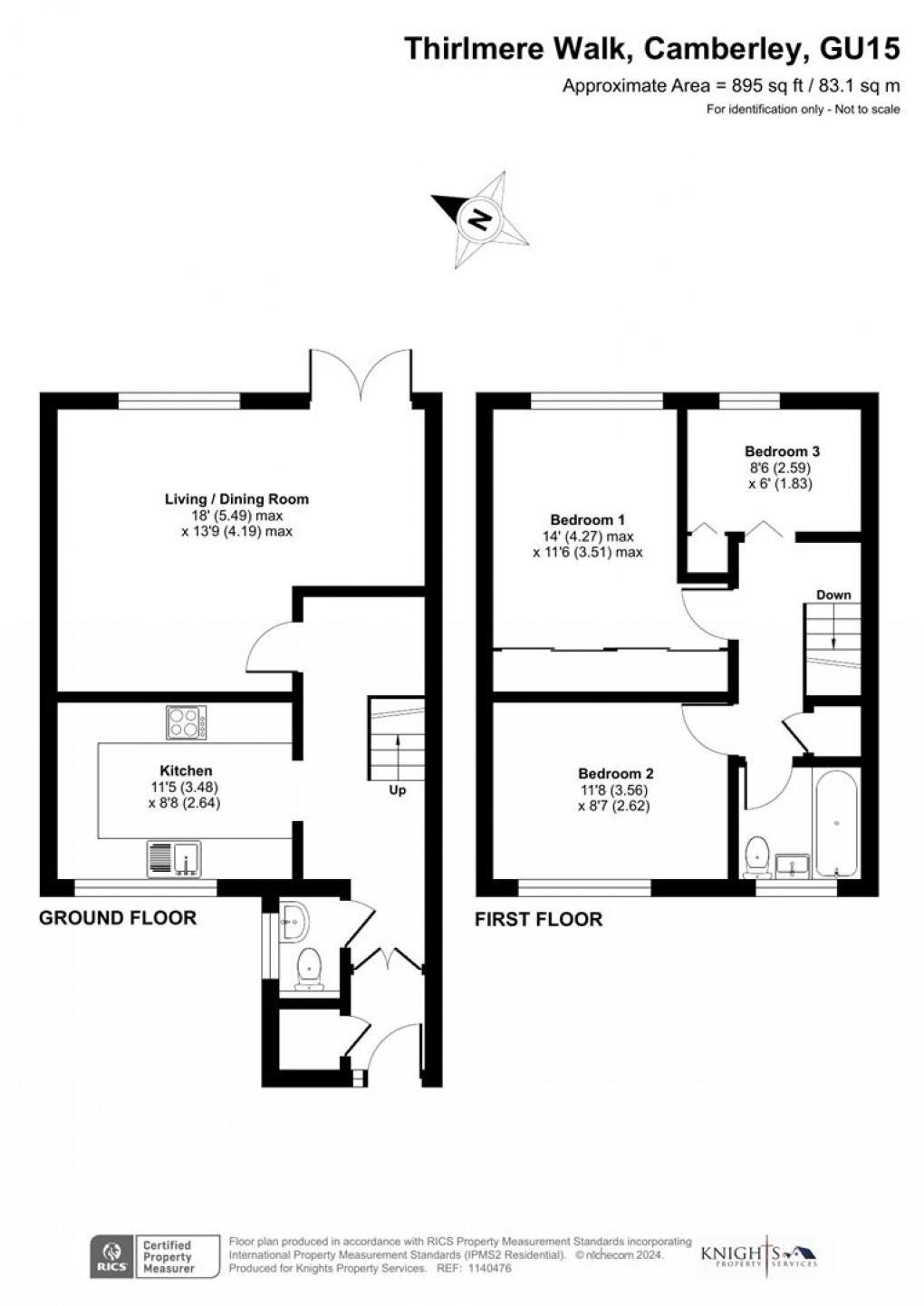 Floorplan for Thirlmere Walk, Camberley