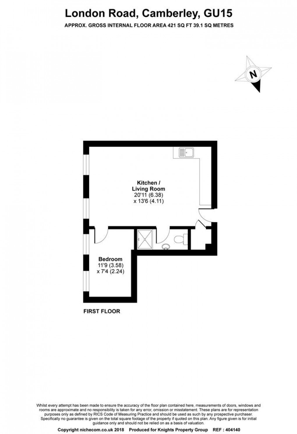 Floorplan for London Heights, London Road, Camberley