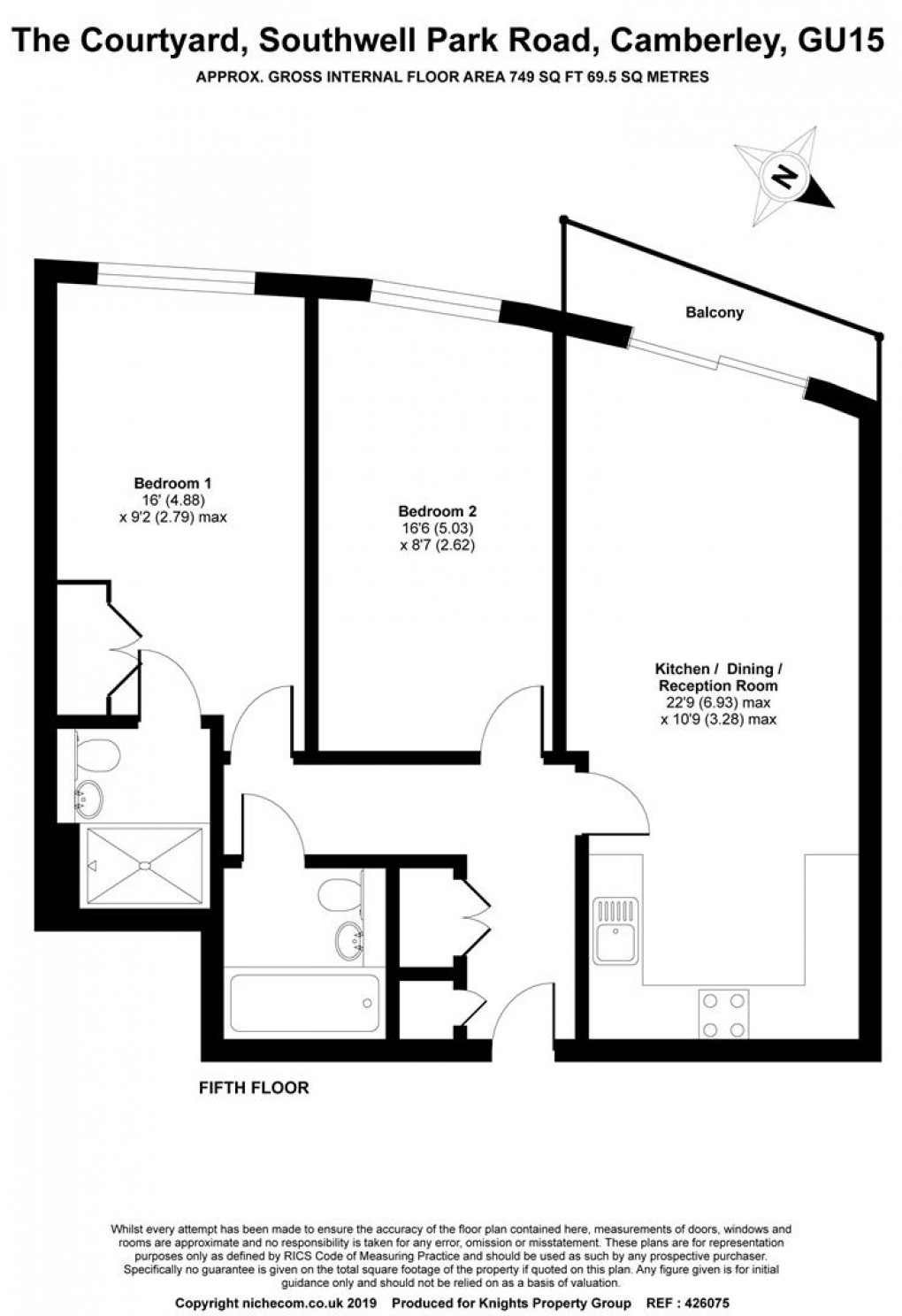 Floorplan for The Courtyard, Southwell Park Road