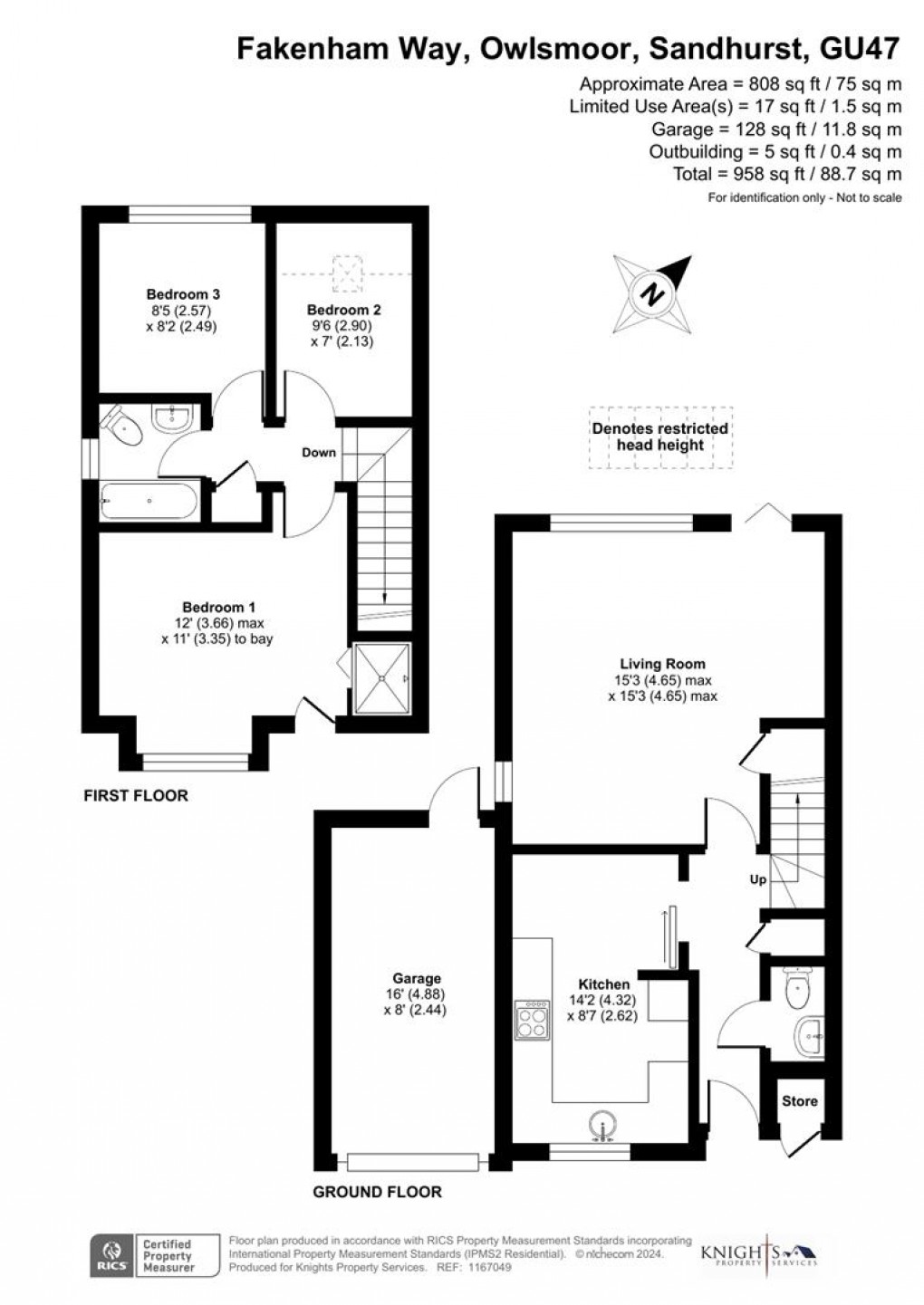 Floorplan for Fakenham Way, Owlsmoor, Sandhurst