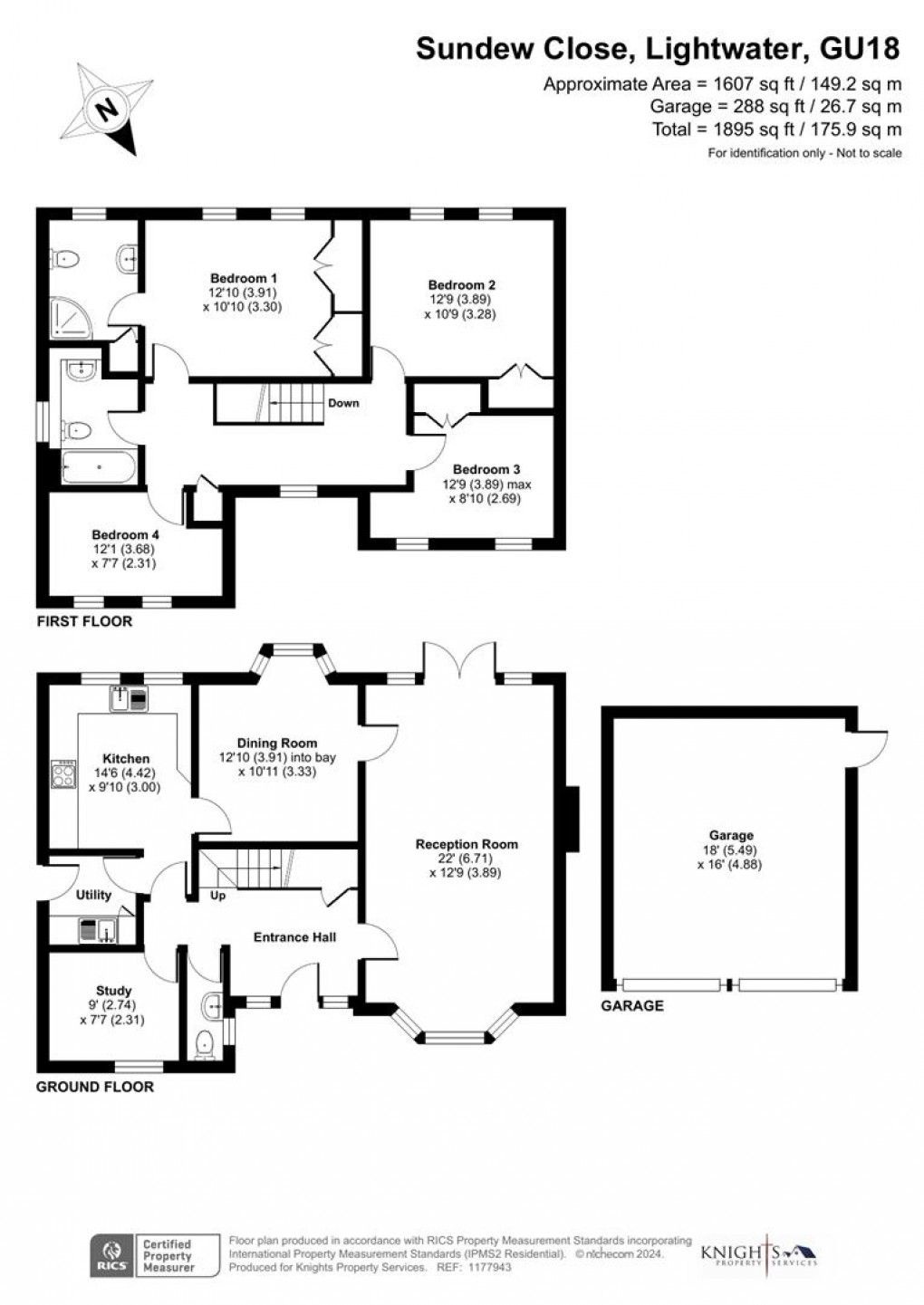 Floorplan for Sundew Close, Lightwater