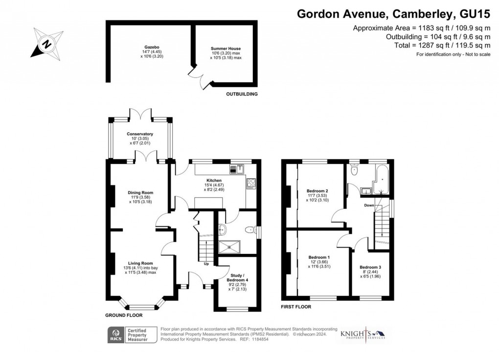 Floorplan for Gordon Avenue, Camberley