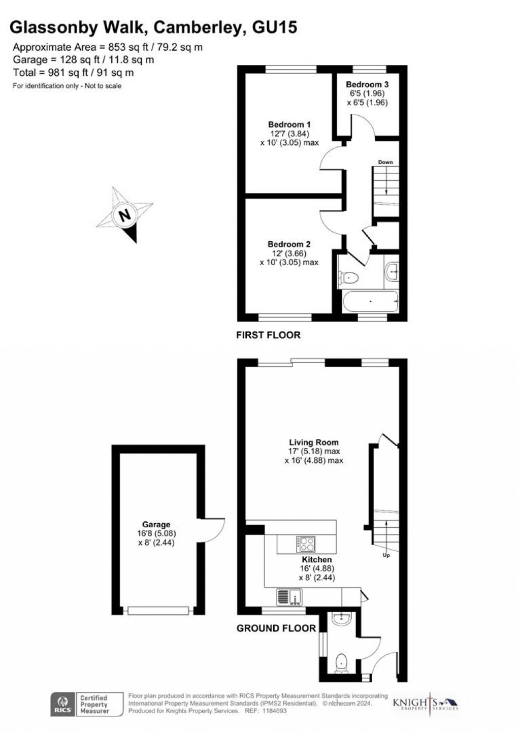 Floorplan for Glassonby Walk, Camberley