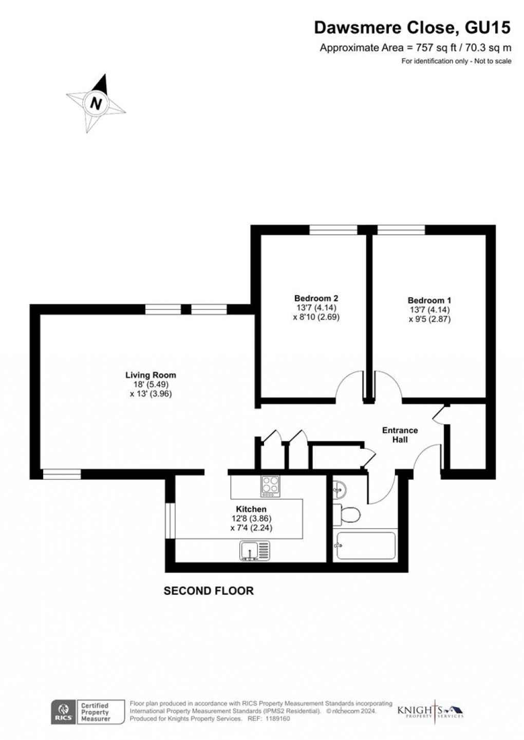 Floorplan for Dawsmere Close, Camberley