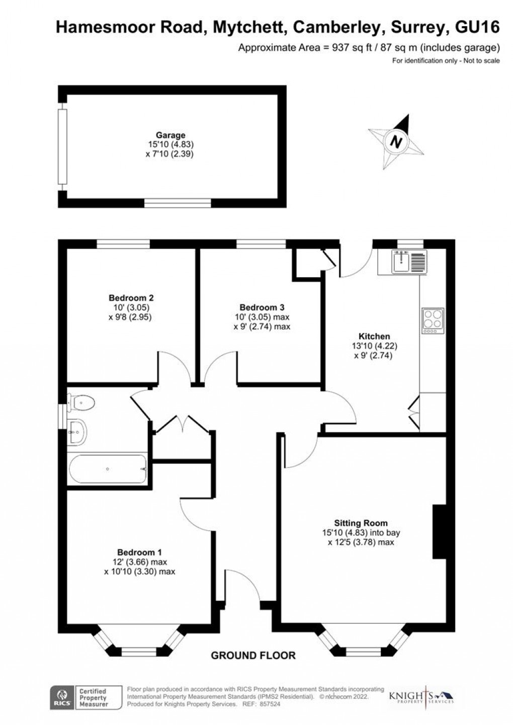 Floorplan for Hamesmoor Road, Mytchett, Camberley