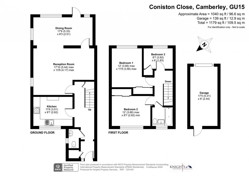 Floorplan for Coniston Close, Camberley