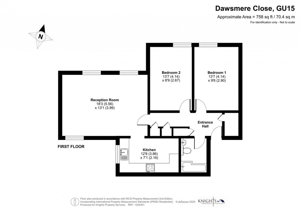 Floorplan for Dawsmere Close, Camberley